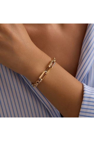 Sembolgold 14 Ayar Hallow Bileklik İtaly 8 Mm 19 Cm T14356 Renkli