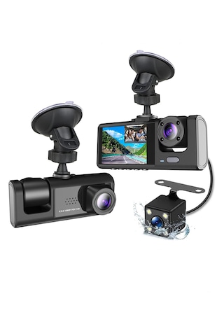 Daytona T717 Dash Cam Araç Içi Kamera 1080p+720p Full Hd Araç Içi Kamera Ön,arka Ve Iç Kayıt 3 Kamera Gece Görüşlü G Sensör Geniş Açı