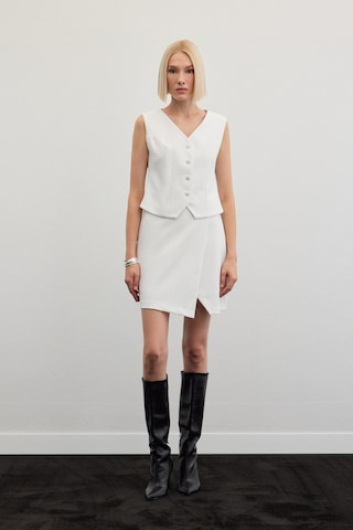 Sateen Şort Etek - Ekru-136477 Ekru