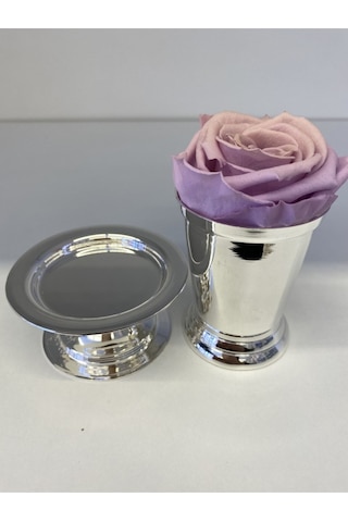 Gül Kovası Ve Lokumluk Set Gümüş Pirinç