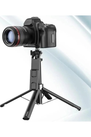 Fotoğraf Makinası Ve Telefon Takılabilen 2si 1 Arada 2.2m Uzayan Selfie Çubuğu Kumandalı Tripod Çok Renkli