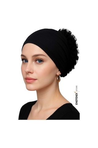 Silikonlu Fırfırlı Bone Kaymayan Topuz Bonesi Dikişsiz Siyah Konforlu Şık Pratik Bone Çok Renkli