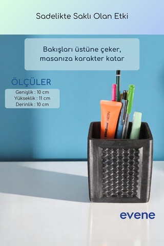 Kalemlik Masa Kalemliği Organizer Kalemlik Gümüş Eskitme Renk Model 86 Çok Renkli