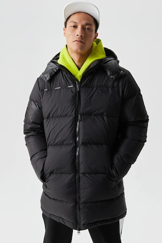 Lacoste Down Fill Water Resistant Jacket Black Kaz Tüyü Çıkarılabilir Kapüşonlu Suya Dayanıklı Erkek Mont Siyah