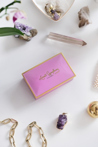 Pembe & Gold 94 X 59 X 36 Mm - Premium Metal Hediye, Takı Ve Saklama Kutusu