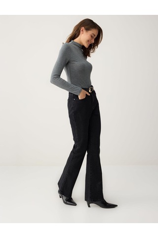 Jimmy Key Koyu Antrasit Bol Paça Yüksek Bel Uzun Denim Pantolon 6sw185663979