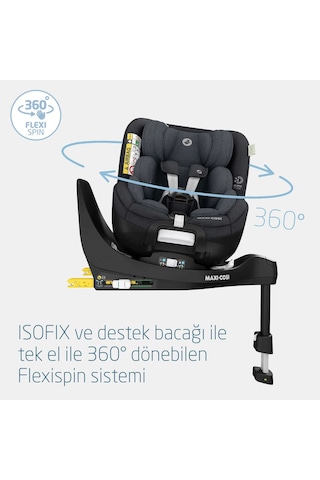 Mica Pro Eco I-size Adac'lı Isofix'li 360 Dönebilir Yatabilir 0-18 Kg Oto Koltuğu Graphite