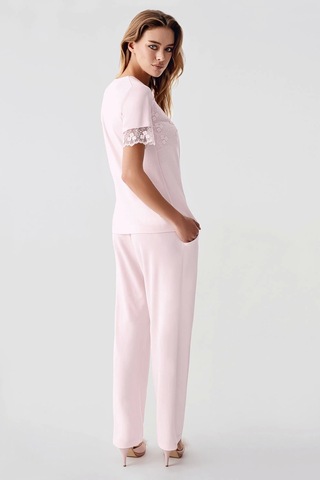 Feminight Freshness 321 Kadın Sabahlıklı Pijama Takımı Pembe