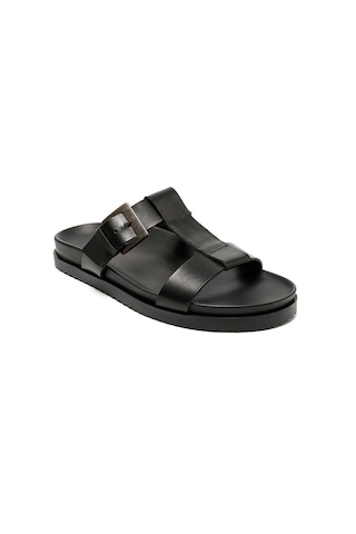 The Sandals Factory Black Sandalet Erkek M7927 The Sandals Factory Leather Upper Sandals Black