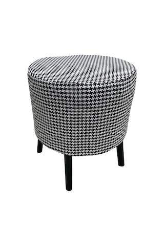 Evimeaksesuar Yuvarlak Modern Ağaç Iskeletli 41 Cm Puf(Bench) Keten Kaz Tüyü De