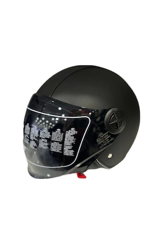Mts FX-101 Deri Kaplama Çenesiz Kask Siyah