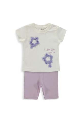 Civil Baby Yıldız Baskılı 6-18 Ay Takım - Lila