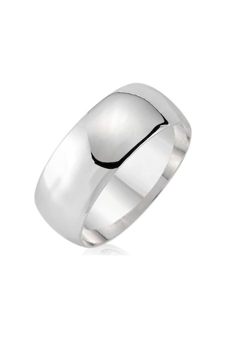 8 Mm Düz Bombeli Gümüş Alyans (77925006)