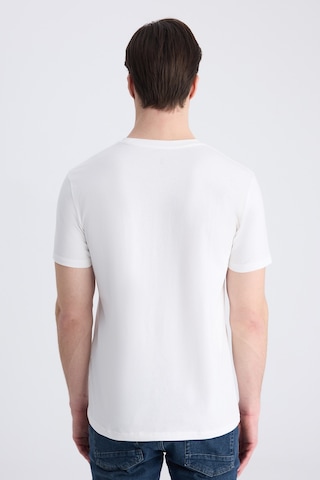 Twn Slim Fit Ekru Düz %100 Pamuklu T-shirt 4ec1400111252 E01
