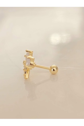 Fiyonk Kurdela Model Kıkırdak Piercing Tragus Helix Gold Renk Küpe Gold