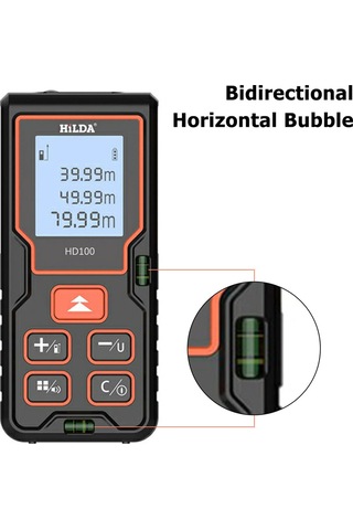 Reedark "40/60/80/100m Kızılötesi Lazerli Mesafe Ölçer, Alan/hacim Hesaplama, Lcd Ekran, Çift Kabarcık Seviyesi"