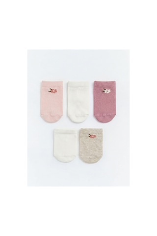 LC Waikiki Alıta Cıty Farkıyla Lcw Baby Pembe Kız Bebek Patik Çorap 5'li Pembe - 923930757 Pembe