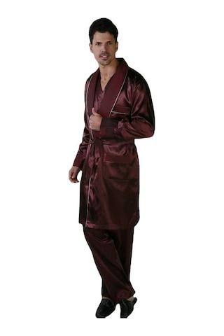 Ancelo 333 Saten Pijama Takım Ve Robdöşambr 3lü Damat Çeyiz Set 001