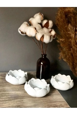 Bernami Mum Pinterest Lotus Çiçeği Dekoratif Mumluk - 3 Adet Diğer