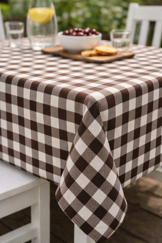 Pötikare Kare Masa Örtüsü 170x170 Cm Yıkanabilir, Leke Tutmaz Balkon, Bahçe, Mutfak Ve Piknik İçin Kahverengi