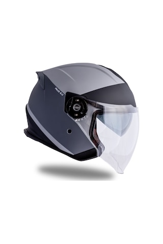 Palio 2.0 Scout Mat Titanyum-siyah Güneş Vizörlü Açık Kask C2 Siyah