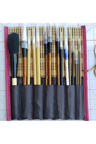 Çini Tahrir, Seramik Boyama, Çini Boyama, Vazo, Sırlama, Resim, Hasır Fırçalık, Brush Yazı-18 Parça