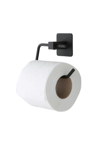 Modern Yapışkanlı Wc Tuvalet Kağıt Tutucusu Kare Siyah Paslanmaz Tutucu