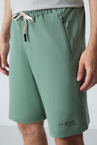 Air Jones Tommy Life Açık Yeşil Pamuklu Kalın Yumuşak Dokulu Standart Fit Basic Erkek Şort - 81276 A. Haki