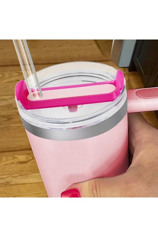 Yuntech01 Quencher 2.0 40 Oz Için Silikon Damlacık Önleyici Kapak, 3 Modlu Döner Kapağı Çeşme Açık, Geniş Açık, Tam Kapak , Bpa-sız, 2 Adet, Pembe Gül Kırmızı