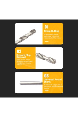 Fosenze Piskopu Çelik Matkap Ucu Seti 13'lü - Çelik, Plastik, Ahşap İçin Profesyonel Delme - Taşınabilir Saklama Kutusuyla 1.5-6.5mm