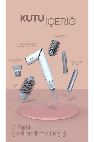 Sinbo Shd-1720 - Volumair 5 In 1 Katlanabilir Air Saç Kurutma Ve Şekillendirme Sistemi Beyaz