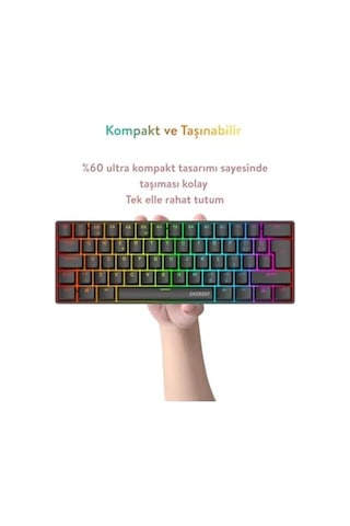 Amber Type-c Bağlantılı Rgb Ledli Mekanik Gaming Oyuncu Klavye Q Red Switch