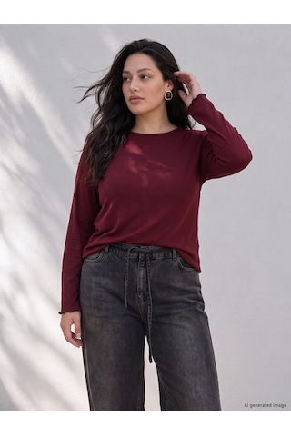 Lcw Curve Kahverengi Büyük Beden Kadın Body 2'li