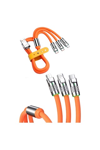 Çoklu Şarj Kablosu Usb Type-c İos Uyumlu 120w Hızlı Şarj Kablosu Diğer 44393999