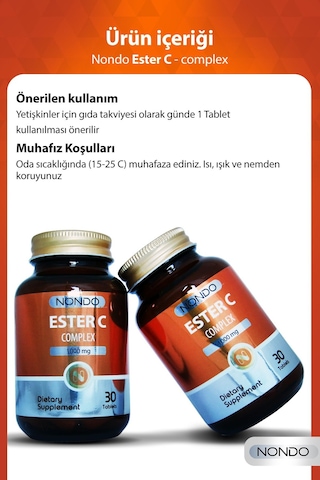 Nondo Ester C 1000 Mg C Vitamini Emilebilir 30 Tablet