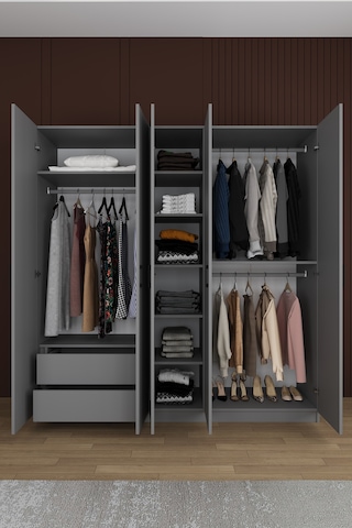 Asra Trend Yatak Odası Takımı 5 Parça %100 Mdf Gardırop Şifonyer Makyaj Masası Komodin Ytk02