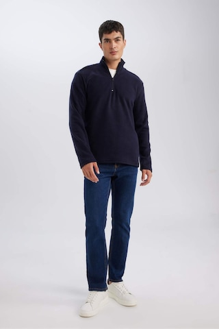 DeFacto Lacivert Tüylenme Yapmayan Soğuk Geçirmez Regular Fit Dik Yaka Fermuarlı Polar Sweatshirt Y3996AZNSNV28
