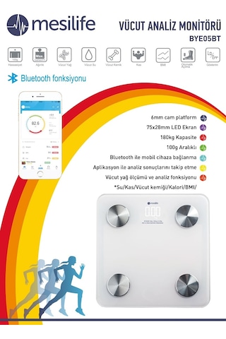 Mesilife BYE05B Yağ Ölçerli Dijital Vucut Analiz Cihazı