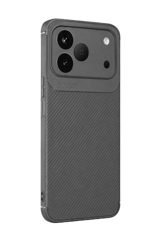 Tecno Spark 50 4g Kılıf Karbon Silikon Case Gri
