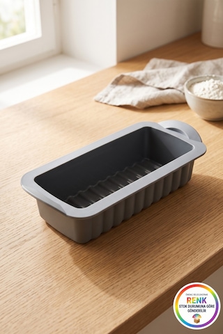 Silikon Baton Kek Kalıbı Kulplu Yapışmaz Kolay Çıkan Ekmek Kek Pasta Kalıbı 28x11x6 Cm Çok Renkli
