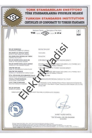 Kym Kablo 1.5 Nya Tam Bakır H07V-U Tse 100 Metre