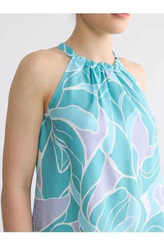 Lcw Comfort Mavi Halter Yaka Desenli Bluz