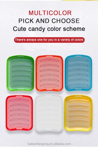 Maiyame 6 Bölmeli Dikdörtgen Silikon Fırın Tepsisi, Isıya Dayanıklı, Yıkama Makinesine Uygun, 15x17 Cm, Gıda Kalitesi KIrmızı