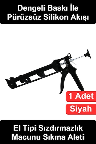 Macuntabancası Soğuk Silikon Tabancası Manuel Mastik Uygulama Aparatı Metal Gövdeli Ergonomik Tetik