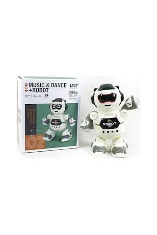3d Disko Işıklı Ve Müzikli Dans Eden Elektronik Oyuncak Robot Piller Hediye 20 Cm.