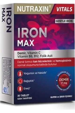 Nutraxın Iron Max 30 Tab Nutraxın Iron Max 30 Tab
