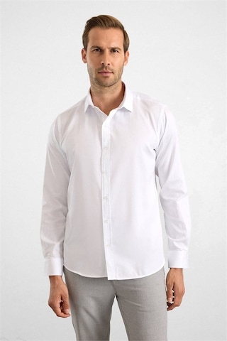 Süvari Beyaz Slim Klasik Yaka Düz Casual Gömlek Sgm1008400022-bey