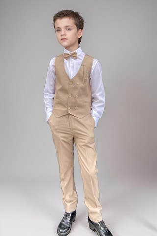 Riccotarz Erkek Çocuk Cepken Yelekli Camel Takım Elbise 5-9 Yaş Camel