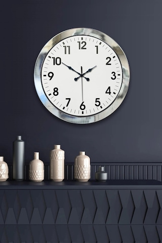 36 Cm Krom Metal Standart Duvar Saati Çok Renkli