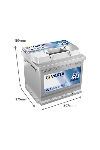 Varta Akü 12V 52 Amper Blue Dynamic 470A C22